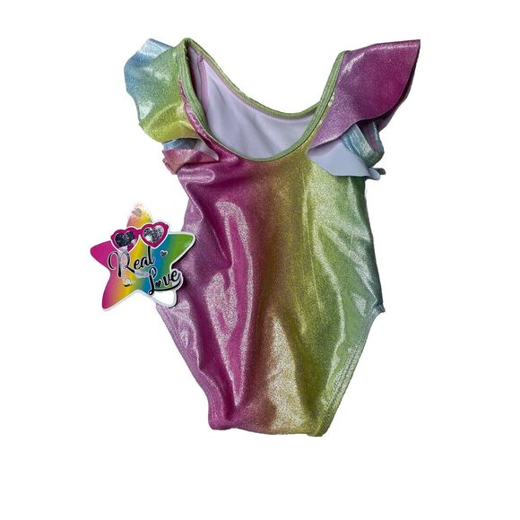 Real Love Infant Girls Size 3-6 Months Bathing Suit Shimmer Rainbow Swim Suit - Picture 2 of 5